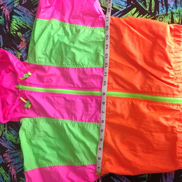 VTG 90s French Toast Neon Color Block Windbreaker - Picture 4 of 11
